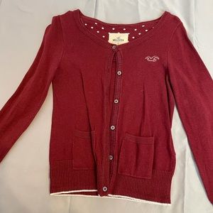 Hollister burgundy cardigan